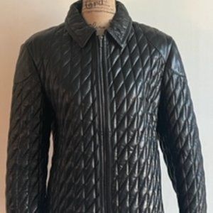 Gimo's quilted black leather jacket 10-12